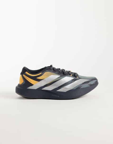adidas Running Adizero EVO SL EXO trainers in grey yellow and silver - view 1