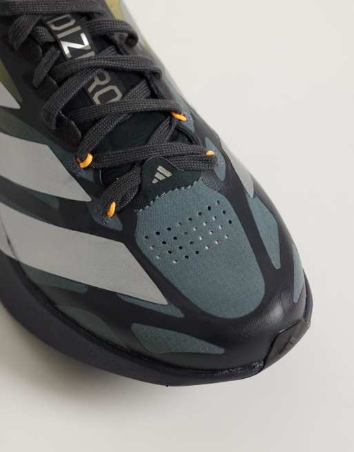 adidas Running Adizero EVO SL EXO trainers in grey yellow and silver, 3 of 5