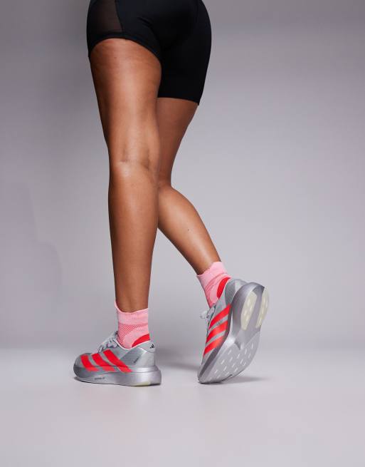 adidas Running - Adizero EVO SL - Sølvfarvede og neonrøde sneakers, 5 af 5