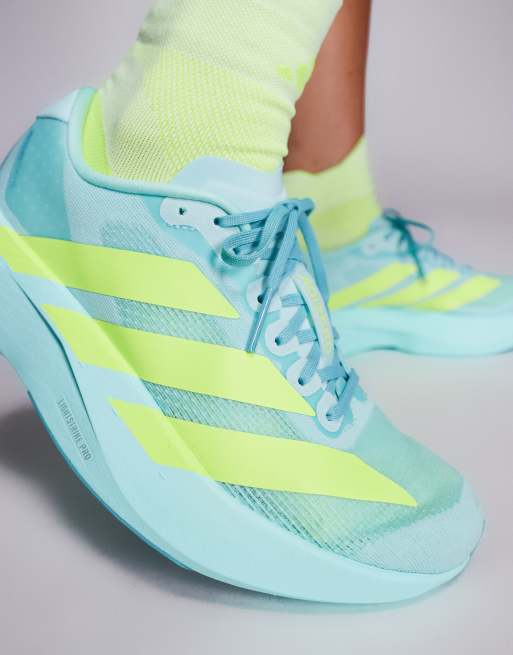 adidas Running – Adizero EVO SL – Sneaker in Aqua-Blau und Gelb, 4 von 5