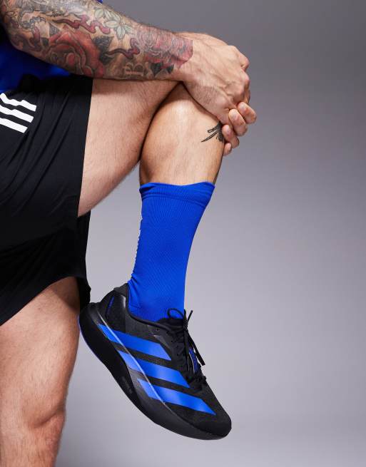 adidas Running Adizero Evo SL trainers in black and blue