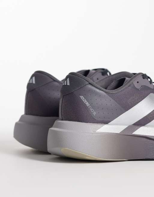 adidas Running Adizero Evo SL sneakers in gray and silver | ASOS