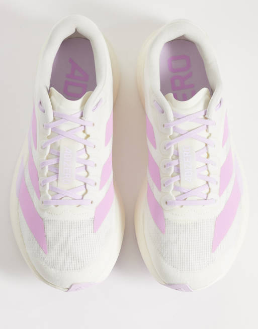 adidas Running Adizero Evo SL sneakers in light gray and purple | ASOS