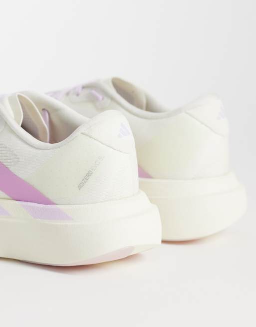 adidas Running Adizero Evo SL sneakers in light gray and purple, 4 of 5