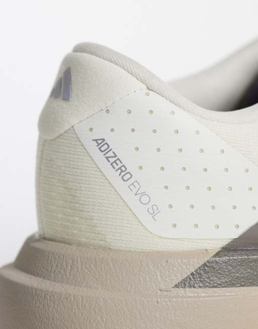 adidas Running Adizero Evo SL sneakers in off white and brown, 3 of 5