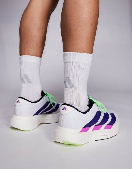 adidas Running Adizero EVO SL sneakers in white and purple, 4 of 5