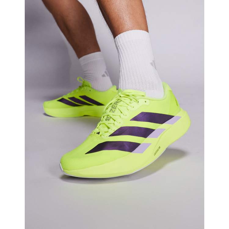 adidas Running Adizero EVO SL sneakers in yellow and purple | ASOS
