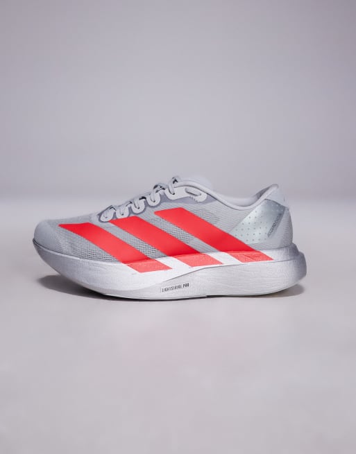 adidas Running Adizero EVO SL sneakers in zilver en rood, 2 van 5
