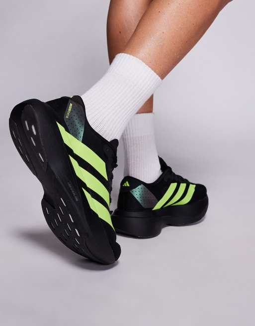adidas Running - Adizero EVO SL - Sorte sneakers med neongule detaljer, 3 af 5