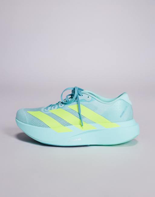 adidas adizero EVO SL 27cmブルー イエロー　厚底レース adidas Running Adizero EVO SL trainers in aqua blue and