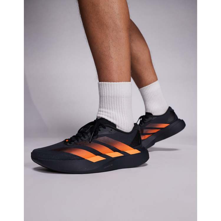 adidas Running Adizero EVO SL trainers in black and orange | ASOS