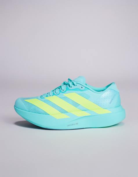 adidas Running Adizero EVO SL trainers in blue and yellow - view 2