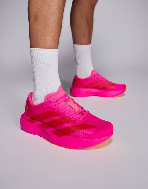 adidas Running Adizero EVO SL trainers in hot pink and red exclusive to ASOS - view 1