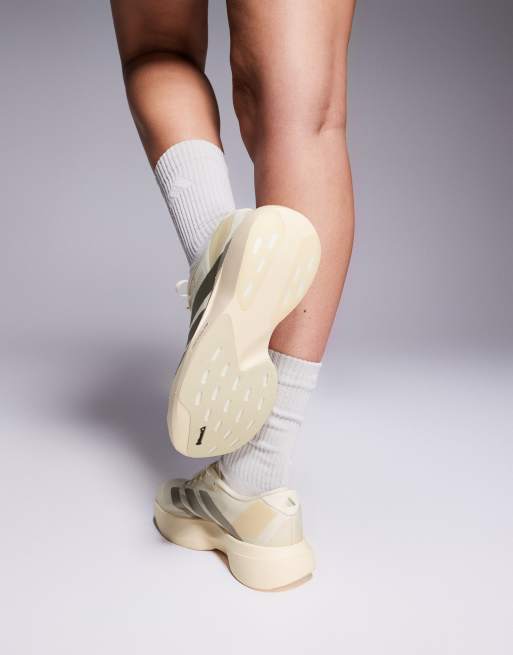 adidas Running Adizero EVO SL trainers in off white and silver