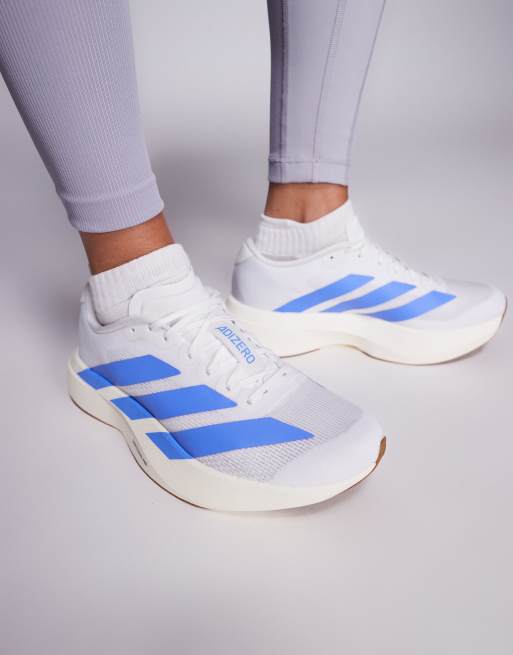 adidas Running Adizero Evo SL trainers in white and blue, 5 of 5