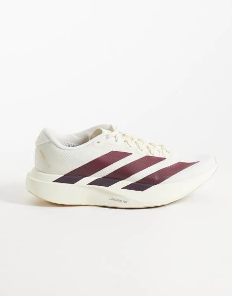 adidas Running Adizero EVO SL trainers in white and burgundy - view 1