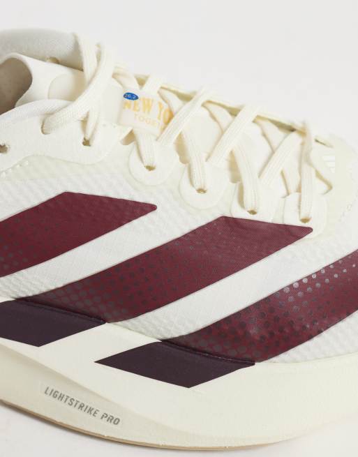 adidas Running Adizero EVO SL trainers in white and burgundy, 3 of 5