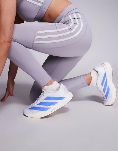 adidas – Running – Adizero Evo SL – Vita och blå träningsskor - view 1