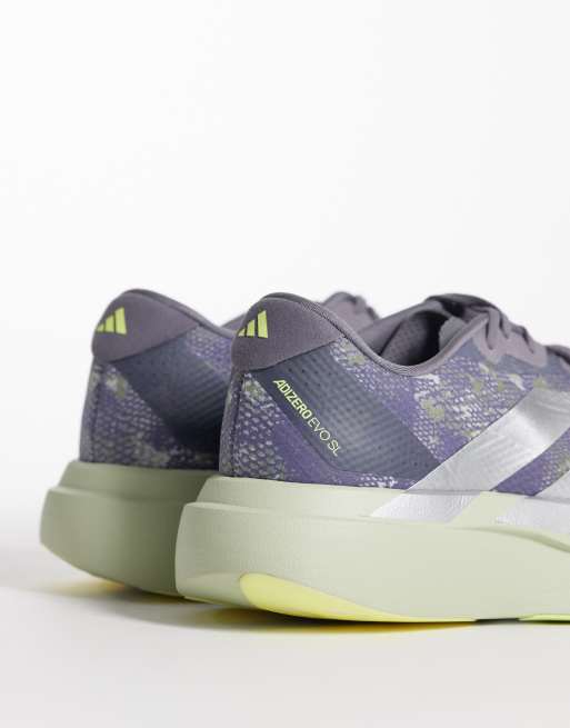 adidas Running Adizero Evo SL woven sneakers in khaki and silver, 5 of 5