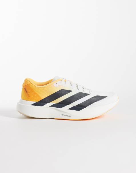 adidas Running Adizero Evo SL woven sneakers in white and orange - view 1