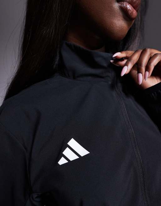 adidas Running Adizero jacket in black ASOS
