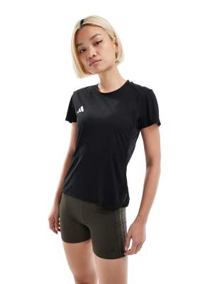 adidas Running - adizero - Lauf-T-Shirt in Schwarz