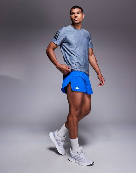 adidas Running Adizero split shorts in blue