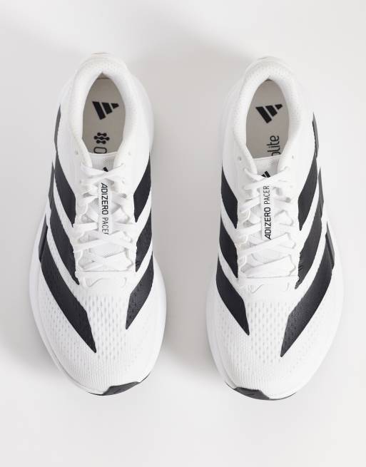 adidas Running Adizero Pacer sneakers in white and black, 3 of 5