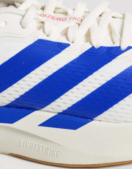 adidas Running Adizero Pacer trainers in blue and white, 4 of 5