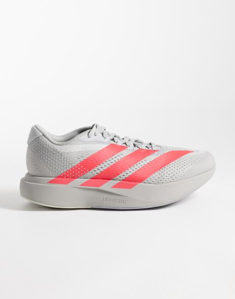 adidas Running Adizero Pacer trainers in grey and red - view 1