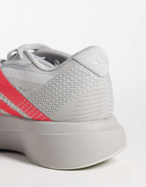 adidas Running Adizero Pacer trainers in red and silver, 2 of 5