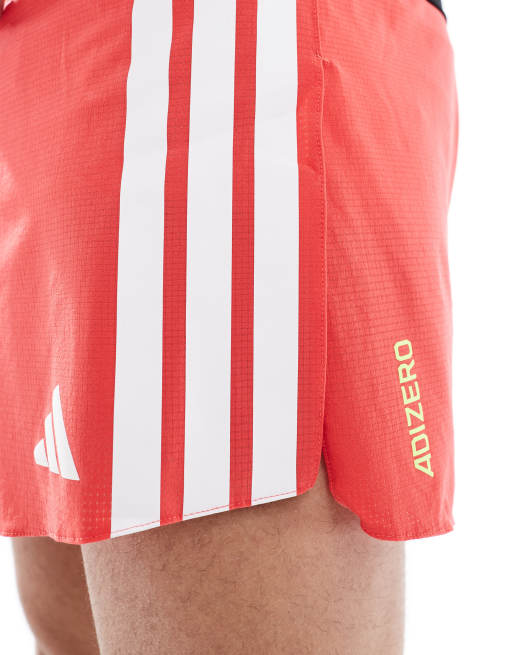 adidas Running Adizero Pantaloncini rossi con tasca per gel ASOS