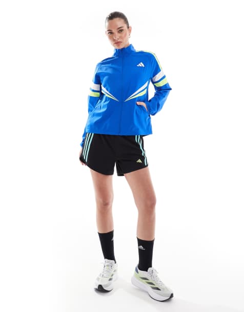 adidas Running – Adizero – Retro-Jacke in Blau - view 1