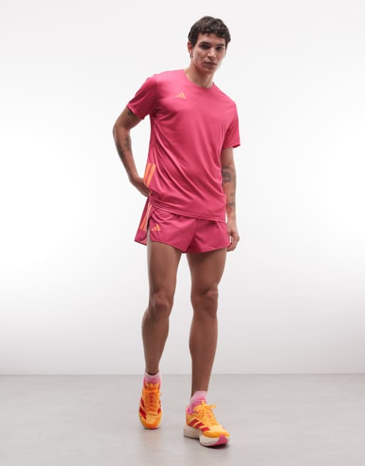 adidas Running – Adizero – Różowo-pomarańczowy T-shirt, 2 z 5
