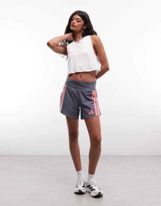 adidas Running Adizero shorts with contrast stripes in grey, 2 of 5