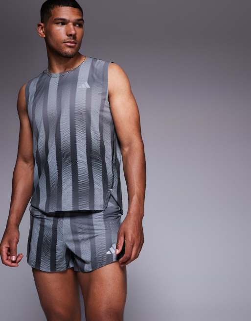 adidas Running Adizero shorts with print in black and grey, 5 of 5