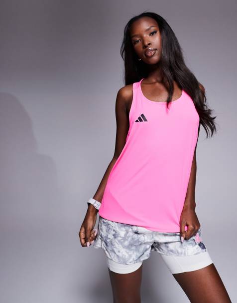 adidas Running Adizero singlet in hot pink - view 1