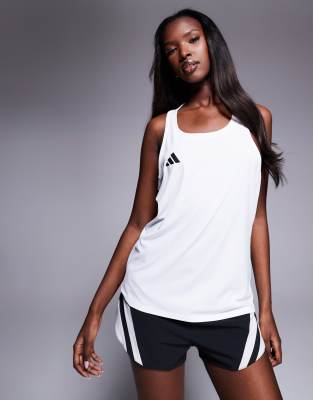 adidas Running Adizero singlet in white | ASOS