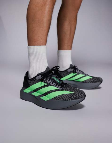 adidas Running – Adizero SL – Grå och gröna träningsskor - view 1