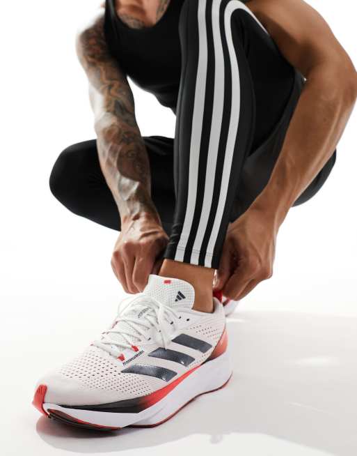 adidas Running Adizero SL Sneakers bianche e rosse ASOS