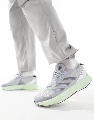 adidas Running Adizero SL trainers in silver and green