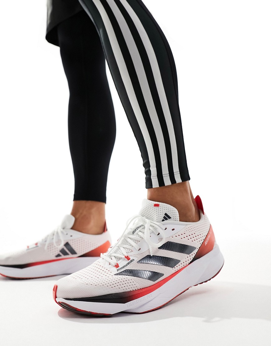 adidas Running Adizero SL trainers in white and red