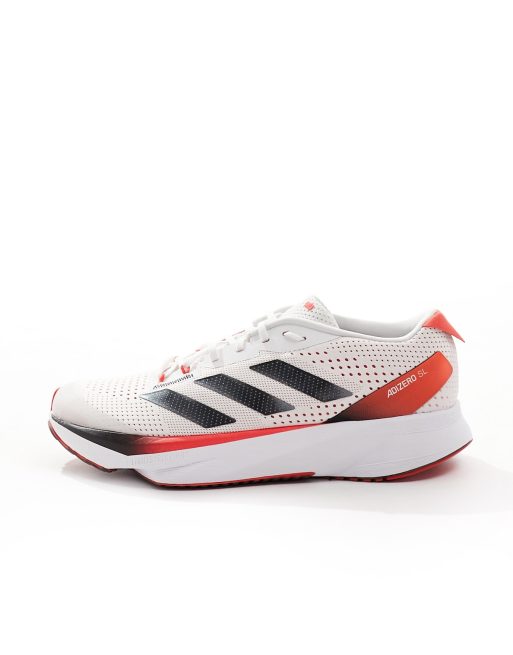 adidas Running Adizero SL trainers in white and red ASOS