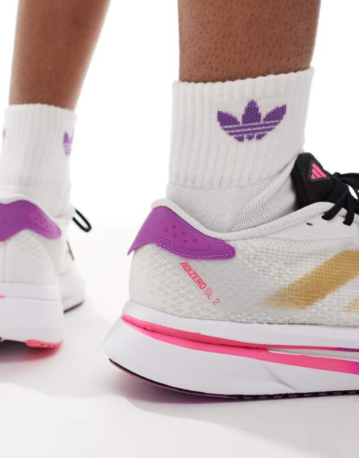 adidas - Running - Adizero SL2 - Hardloopsneakers in wit, goud en paars, 3 van 5