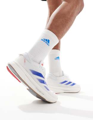 Size 13.5 adidas performance adidas Running Adizero SL2 trainers in white and blue trainers