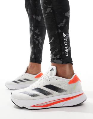 adidas Running Adizero SL2 trainers in white and orange