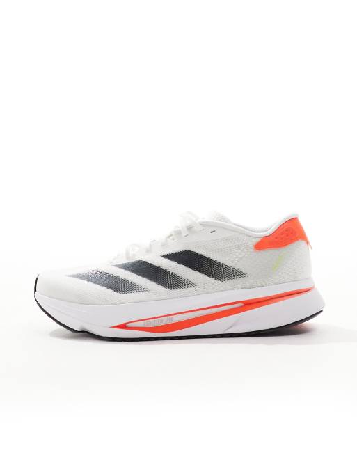 adidas Running Adizero SL2 trainers in white and orange