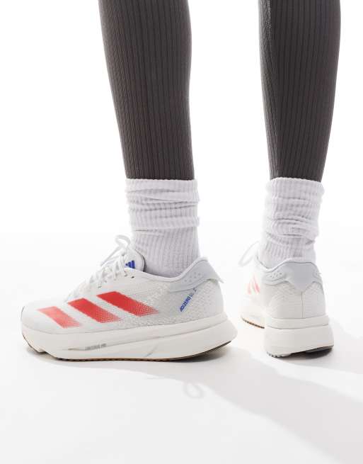 adidas Running Adizero SL2 trainers in white pink and blue