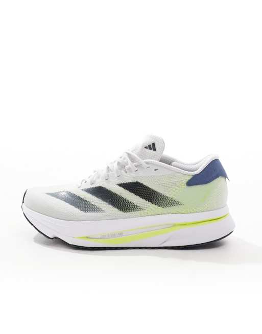 adidas Running Adizero SL2 trainers in white with yellow