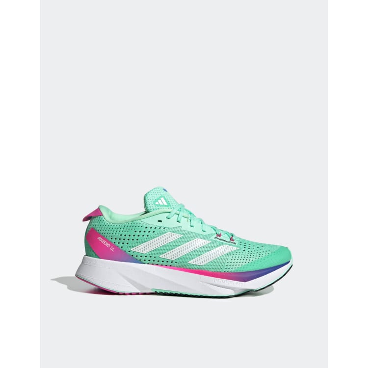 adidas Running Adizero SL20 trainers in green and pink